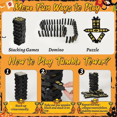 Halloween Wooden Blocks Stacking Games, Tumbling Tower and Balance Game in Kuwait