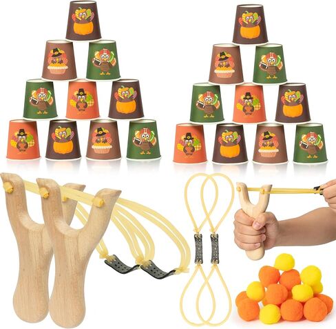 TICIAGA Fall Festival Game Stacking Cup Set Autumn Scarecrow Toss Game in Saudi Arabia