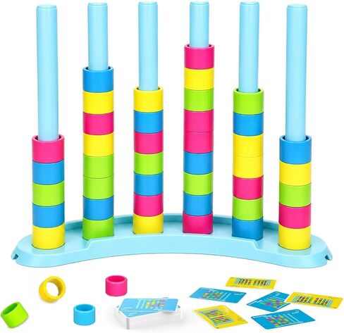 Color Matching Challenge Game 2 Pack , Fast Pattern Stacking Games With 2-4 Players, Fun Family Board Puzzle Game For Kids & Adults, Birthday Easter Christmas Party Gifts For Boy & Girls & Adults in Kuwait