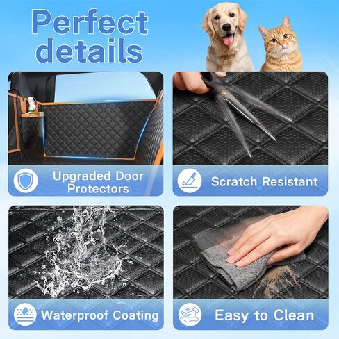 Twesync Dog Seat Cover for Back Seat, Hard Bottom Back Seat Extender, 100% Waterproof & Machine Washable, 600D Heavy Duty, Supports 400lbs for Travel & Camping, Dog Back Seat Pet Cover for Cars in Kuwait