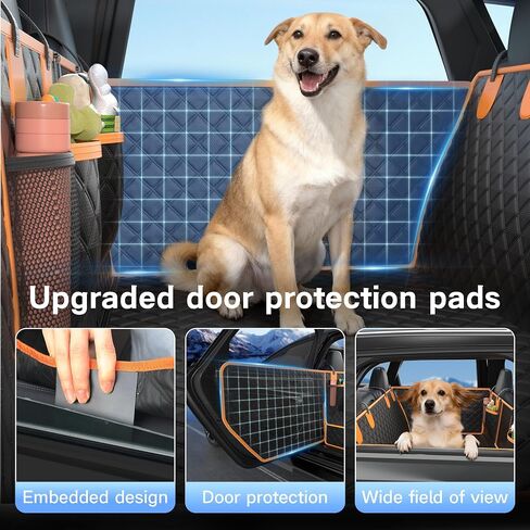 Twesync Dog Seat Cover for Back Seat, Hard Bottom Back Seat Extender, 100% Waterproof & Machine Washable, 600D Heavy Duty, Supports 400lbs for Travel & Camping, Dog Back Seat Pet Cover for Cars in Kuwait