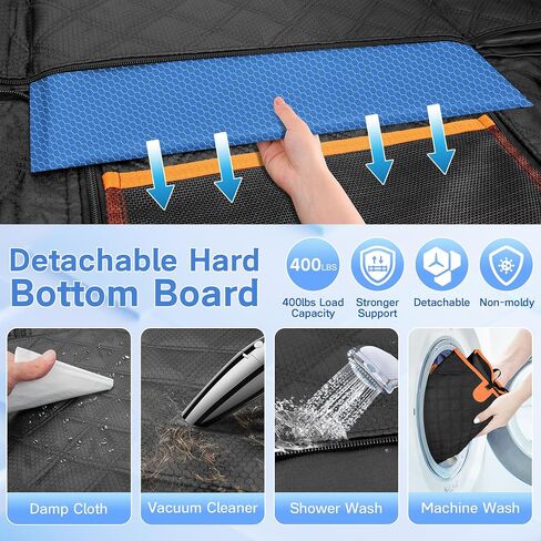 Twesync Dog Seat Cover for Back Seat, Hard Bottom Back Seat Extender, 100% Waterproof & Machine Washable, 600D Heavy Duty, Supports 400lbs for Travel & Camping, Dog Back Seat Pet Cover for Cars in Kuwait