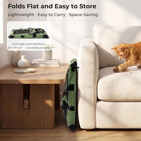 Petprsco Extra Large Cat Carrier for 2 Cats, Fits for Multi‑Cat Car Travel in Kuwait