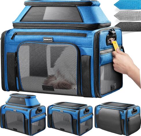 Top-Expandable Pet Carrier with Treat & Pet Window,18x11x11 in Kuwait