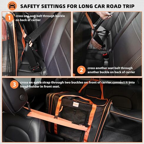 pidipiti 24x19x19 X-Large Expandable cat car Travel Carrier with Litter Box in Kuwait
