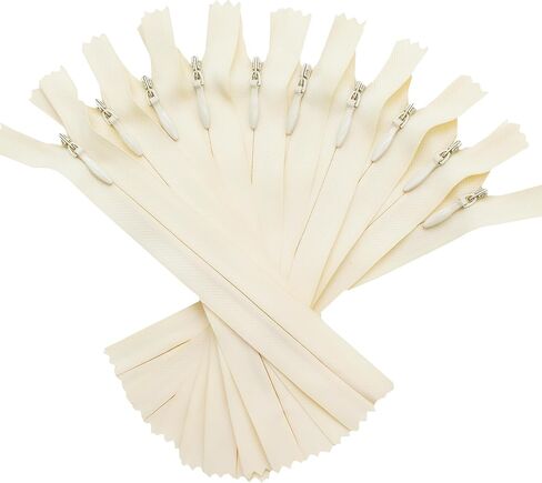 YaHoGa 10PCS 22 Inch Invisible Zippers for Sewing Dresses Skirts Beige in Kuwait