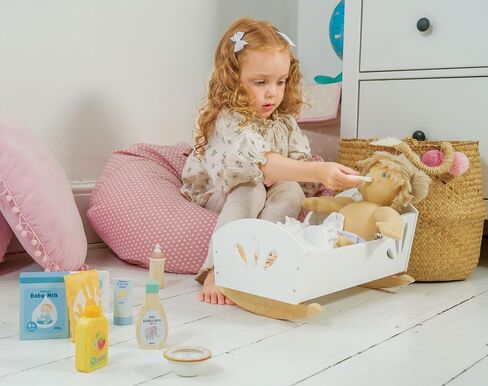 Tender Leaf Toys - Baby Care Set - 11pc Wooden Pretend Play Baby Essentials Kit - Doll Feeding and Wash Accessories - Encourage Empathy, Language Skills and Imaginative Play - Age 3+ in Kuwait