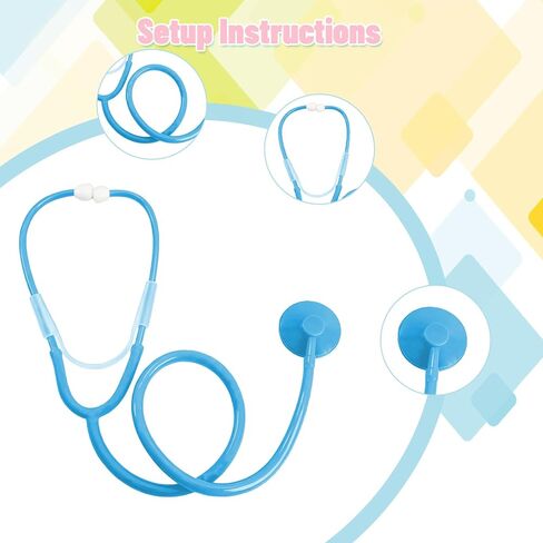 32 Pcs Kids Stethoscope Bulk Real Nurse Costume Accessories Multicolor Disposable Stethoscope for Kids School Career Day Working Nursing Doctor Pretend Party in Kuwait
