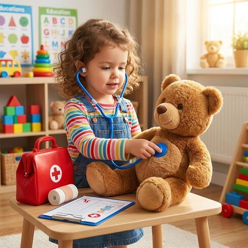 32 Pcs Kids Stethoscope Bulk Real Nurse Costume Accessories Multicolor Disposable Stethoscope for Kids School Career Day Working Nursing Doctor Pretend Party in Kuwait