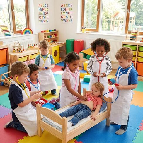 32 Pcs Kids Stethoscope Bulk Real Nurse Costume Accessories Multicolor Disposable Stethoscope for Kids School Career Day Working Nursing Doctor Pretend Party in Kuwait