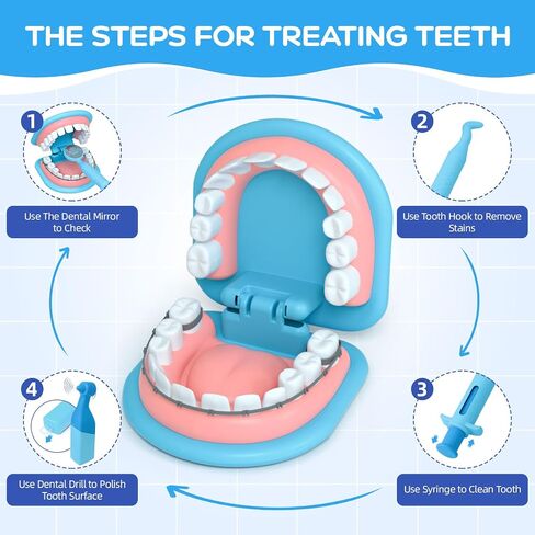 Dentist Play Set for Kids 3-5 - Doctor Kit Pretend Play Toys Gifts in Kuwait