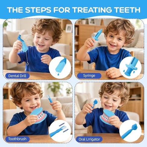 Dentist Play Set for Kids 3-5 - Doctor Kit Pretend Play Toys Gifts in Kuwait