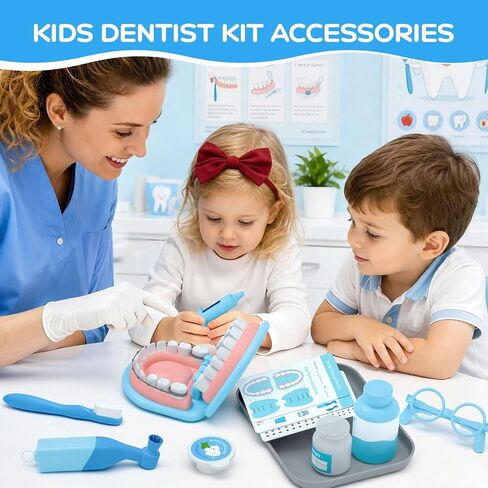 Dentist Play Set for Kids 3-5 - Doctor Kit Pretend Play Toys Gifts in Kuwait