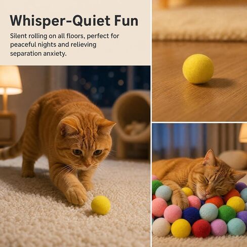 50 Pcs 1.57 Inch Multicolor Fuzzy Cat Pom Pom Balls Interactive Toys in Kuwait