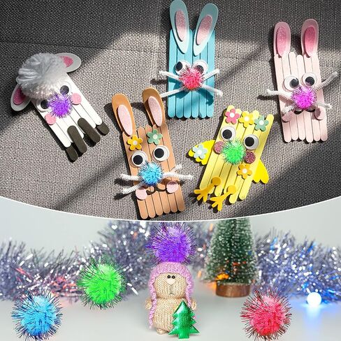 80 Pieces Cat Toys 1.2 Inch Cat Pom Pom Balls Cat Sparkle Balls Puff Balls in Kuwait