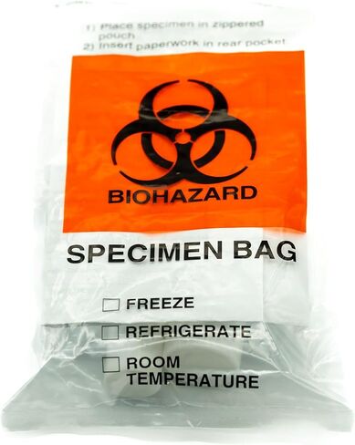 Specimen Biohazard Bags with Extra Pocket 6"x9" (Qty 1,000 bags) by BioRx Sponix in Kuwait
