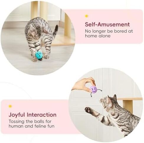 Potaroma 12 PCS Play Play Head Felt Cat Ball Toys مع Catnip Inside ، ألعاب تمرينات Cat Kicker ، ألعاب Kitty Kitten الملونة المرحة 1.6 بوصة in Kuwait