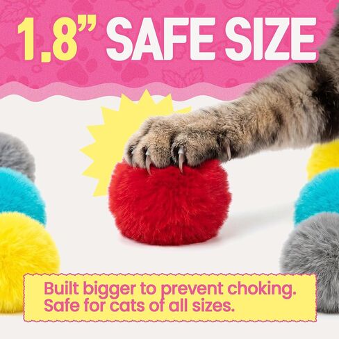 HA SHI Catnip Fur Balls for Indoor Cats, 40 Count, 1.8 Inch in Kuwait