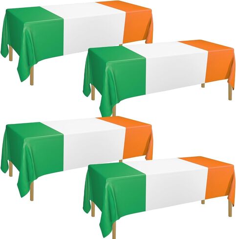 Italian Tablecloth, 4 Pcs Red White and Green Italian Flag Design Table Cloths for Italy Family Gathering Christmas Party Decorations in Saudi Arabia