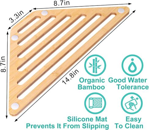 VERTORGAN Bamboo Dish Drying Rack for Sink Corner,Sink Accessories(Natural) in Kuwait