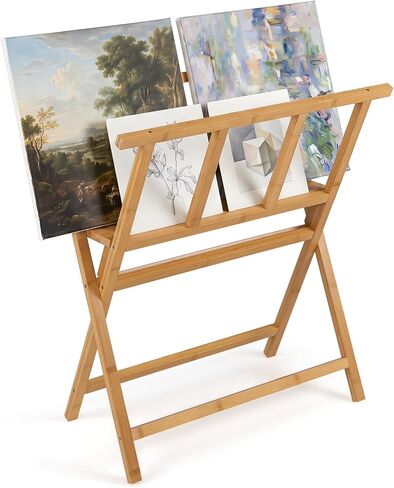 Goplus Bamboo Art Print Rack for Canvas Storage & Display for Art Studio in Kuwait