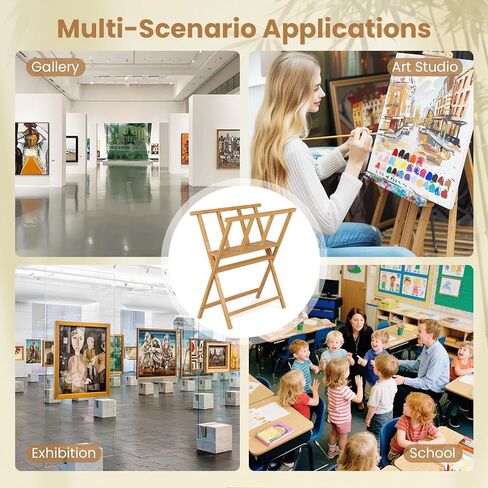 Goplus Bamboo Art Print Rack for Canvas Storage & Display for Art Studio in Kuwait