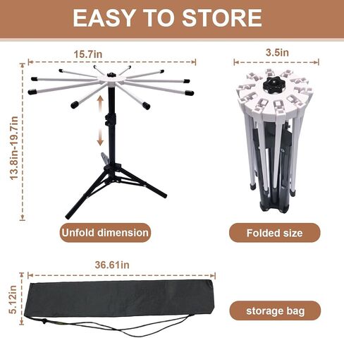 Pasta Drying Rack, 360° Rotating Adjustable Tripod Stand in Kuwait