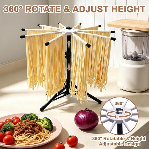Pasta Drying Rack, 360° Rotating Adjustable Tripod Stand in Kuwait