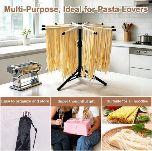 Pasta Drying Rack, 360° Rotating Adjustable Tripod Stand in Kuwait