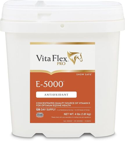 Pro E-5000 Premium Horse Vitamin E Powder, Antioxidant Support with Yeast & Alfalfa for Palatability, Equine Vitamin E Supplement for All Horses, 4 lbs, 128-Day Supply, Vita Flex in Saudi Arabia