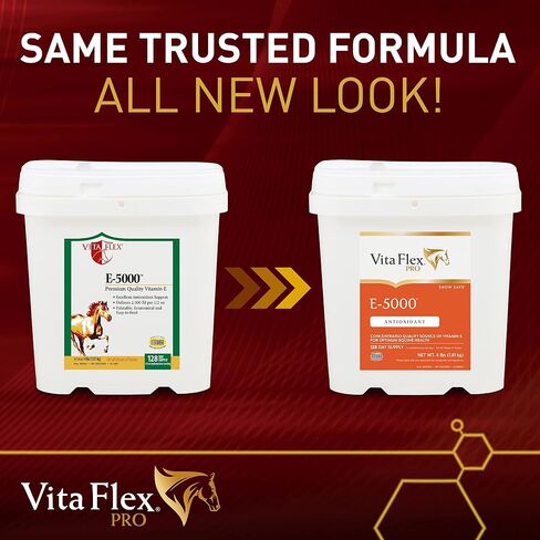 Pro E-5000 Premium Horse Vitamin E Powder, Antioxidant Support with Yeast & Alfalfa for Palatability, Equine Vitamin E Supplement for All Horses, 4 lbs, 128-Day Supply, Vita Flex in Saudi Arabia