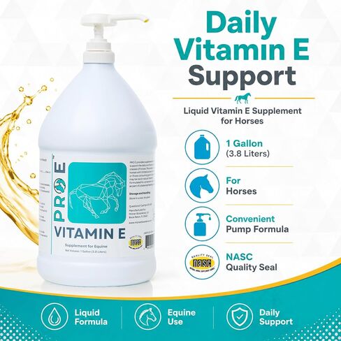 PRO E Equine Vitamin E Supplement, Liquid for Horses, 1 Gallon in Kuwait
