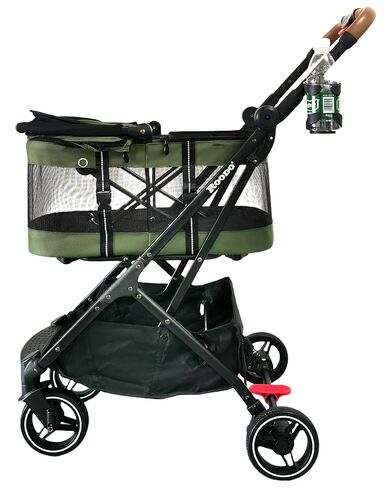 ROODO 2026 Upgraded Version 3-in-1 Dog Cat Stroller with Detachable Carrier Folding Lightweight Portable Travel Pet Gear All-Terrain Puppy Doggie Kitty Bunny Stroller for 35 lbs (Green) in Kuwait