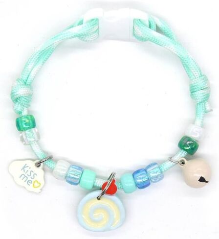Pet Necklace Basic Collars,Neck Chain Braided Adjustable Cat Puppy Collar with Bells for Costume Accessories(Style 1) in Kuwait