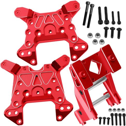 Aluminum Shock Tower/Wing Mount Upgrades Part for 1/5 Kraton 8S (EXB),Front Rear Shock Tower & Wing Mount Hops Up,Red in Saudi Arabia