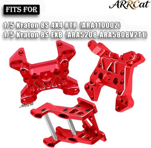 Aluminum Shock Tower/Wing Mount Upgrades Part for 1/5 Kraton 8S (EXB),Front Rear Shock Tower & Wing Mount Hops Up,Red in Saudi Arabia