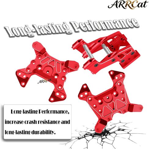 Aluminum Shock Tower/Wing Mount Upgrades Part for 1/5 Kraton 8S (EXB),Front Rear Shock Tower & Wing Mount Hops Up,Red in Saudi Arabia