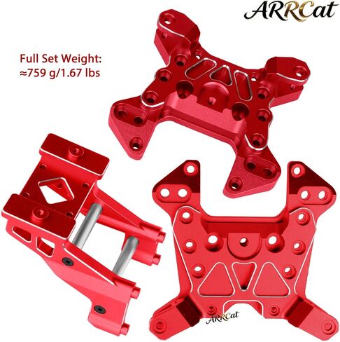Aluminum Shock Tower/Wing Mount Upgrades Part for 1/5 Kraton 8S (EXB),Front Rear Shock Tower & Wing Mount Hops Up,Red in Saudi Arabia