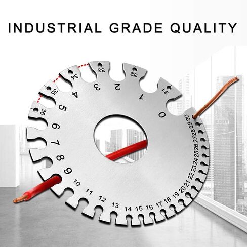 2 Pcs Stainless Steel Thickness Gauges Wire Gauge Measuring Tool, Metal Sheets Welding Tool Round Wire Cable Sheet Thickness Gage and Wire Thickness Gauge in Kuwait