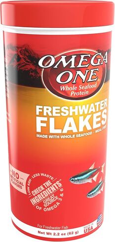 Omega One Freshwater Flakes, 2.2 oz in Kuwait