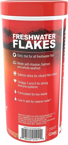Omega One Freshwater Flakes, 2.2 oz in Kuwait