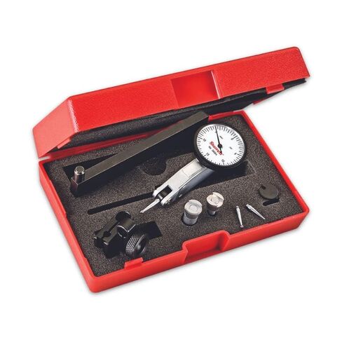 Starrett - 3809A 12333 مؤشر اختبار الاتصال الهاتفي مع حامل متوافق ومرفقين، قرص أبيض، قطر 1.25 بوصة، نطاق التخرج 0.030 بوصة، التخرج 0.0005 بوصة in Kuwait