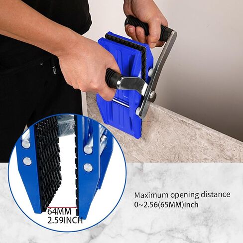 TIEKJOT 2 Pack Double Handed Granite Carrying Clamps Stone Carry Clamp Heavy Duty with Rubber-lined（0-2.36in) 660lbs Lifting Tools Panel Carriers for Glass Quartz Slabs Mable in Kuwait
