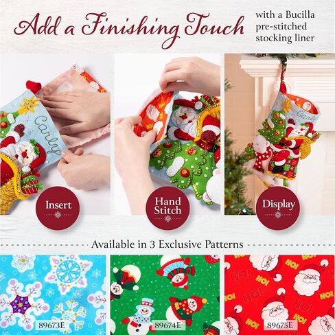 Bucilla, 18" Felt Applique Stocking Making Kit, for DIY Arts and Crafts Projects, Evergreen Holiday Elegance in Kuwait
