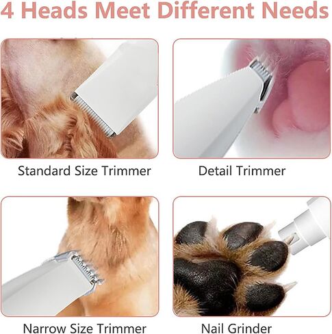 Cordless Electric Pet Groomer USB Rechargeable with 4 Heads for Dogs Cats Swimsuit Line Pet Shaver in Kuwait