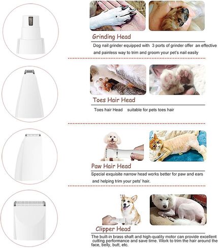 Cordless Electric Pet Groomer USB Rechargeable with 4 Heads for Dogs Cats Swimsuit Line Pet Shaver in Kuwait