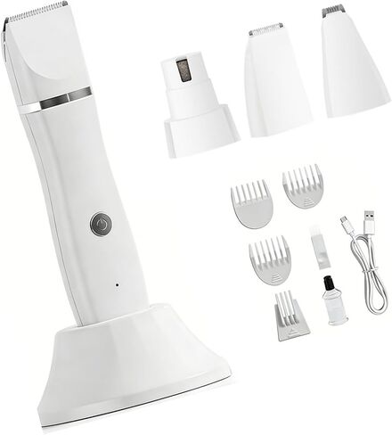 Cordless Electric Pet Groomer USB Rechargeable with 4 Heads for Dogs Cats Swimsuit Line Pet Shaver in Kuwait