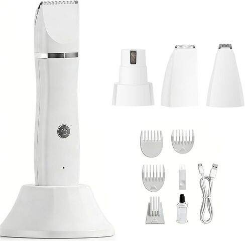 Cordless Electric Pet Groomer USB Rechargeable with 4 Heads for Dogs Cats Swimsuit Line Pet Shaver in Kuwait