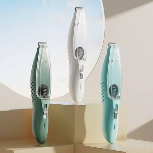 Hair Grooming Device Pet Trimmer Vacuum Cleaner Quiet Stainless Steel Ceramic Blade Suitable for Cats Small Grooming, Green in Kuwait