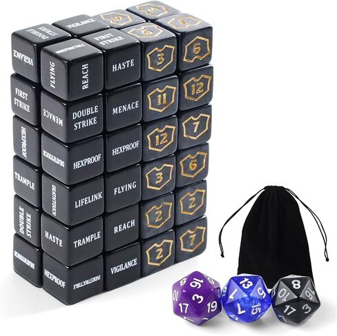 51 Pieces MTG Dice Set,Ability Keyword Counters, Shield Life Counters in Kuwait